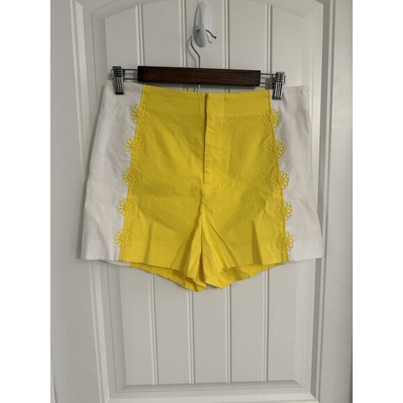 Anthropologie Maeve Surf City Linen Embroidered Sailor Shorts Size 8 Daisy NWT - Picture 4 of 10